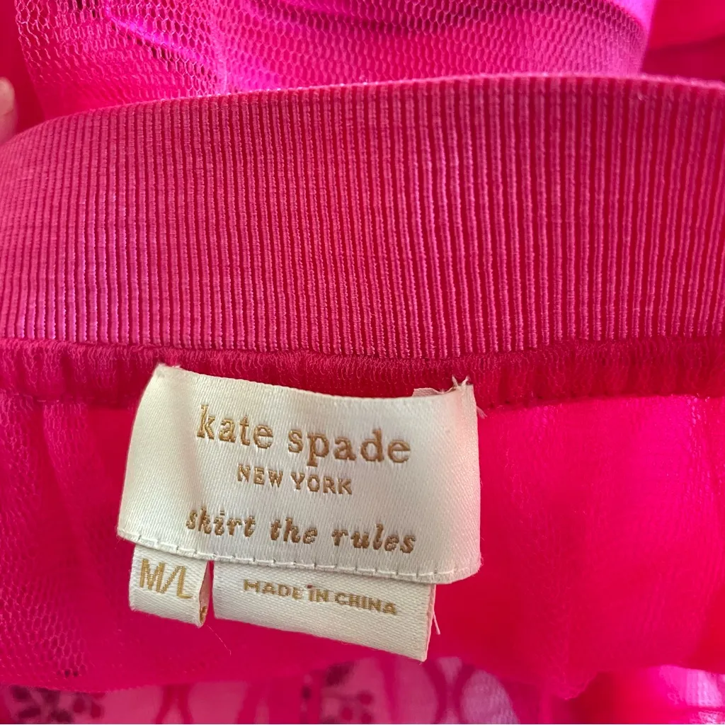 Kate Spade City Lights Rosette Tulle Skirt Petticoat in Hot Pink Size M/L - Image 2