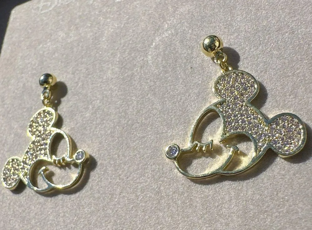 Disney X BAUBLEBAR silver / gold tone diamonds paved Mickey Mouse 925 s. silver - Image 4