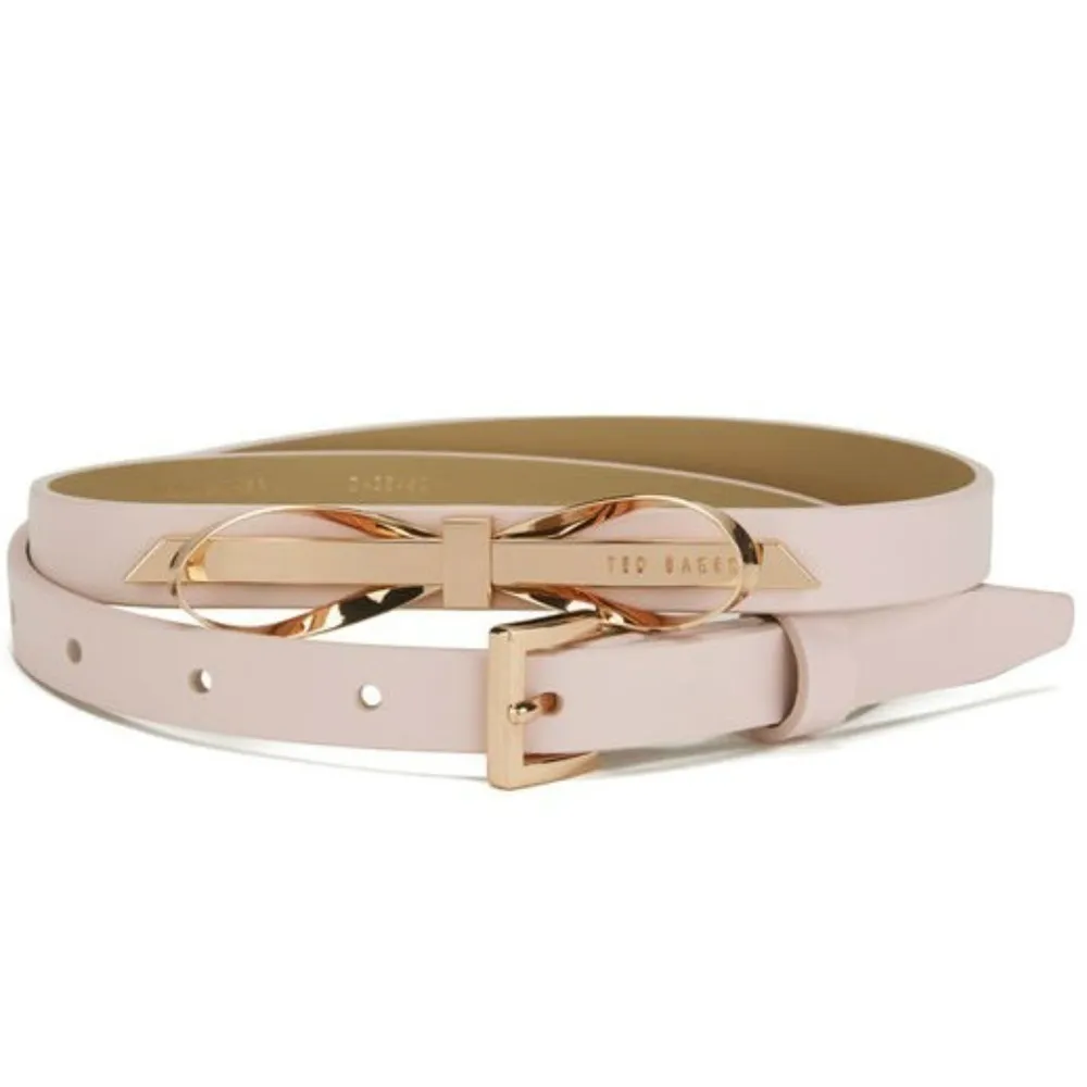 💕TED BAKER💕 Pink Rose Gold Skinny Bow Belt - Image 5