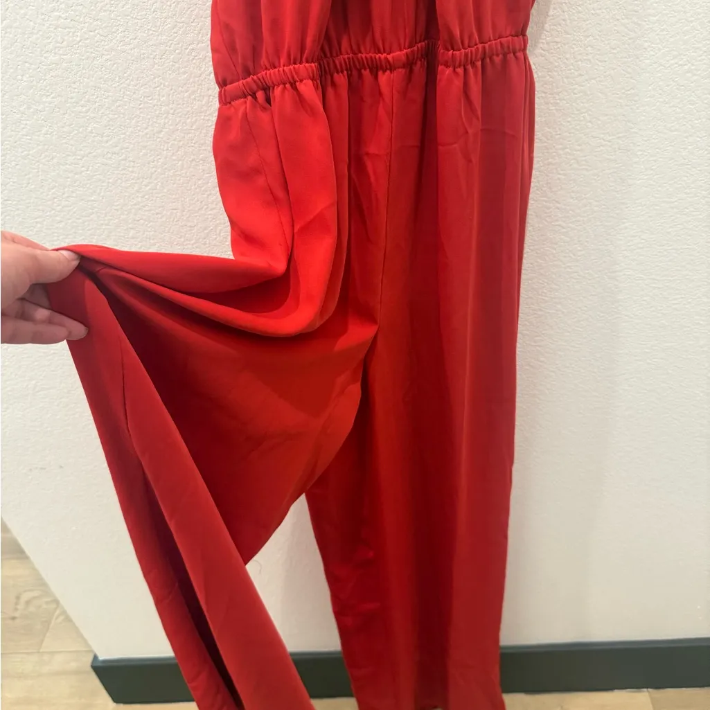CeCe Vibrant Red Sleeveless Jumpsuit - Image 5