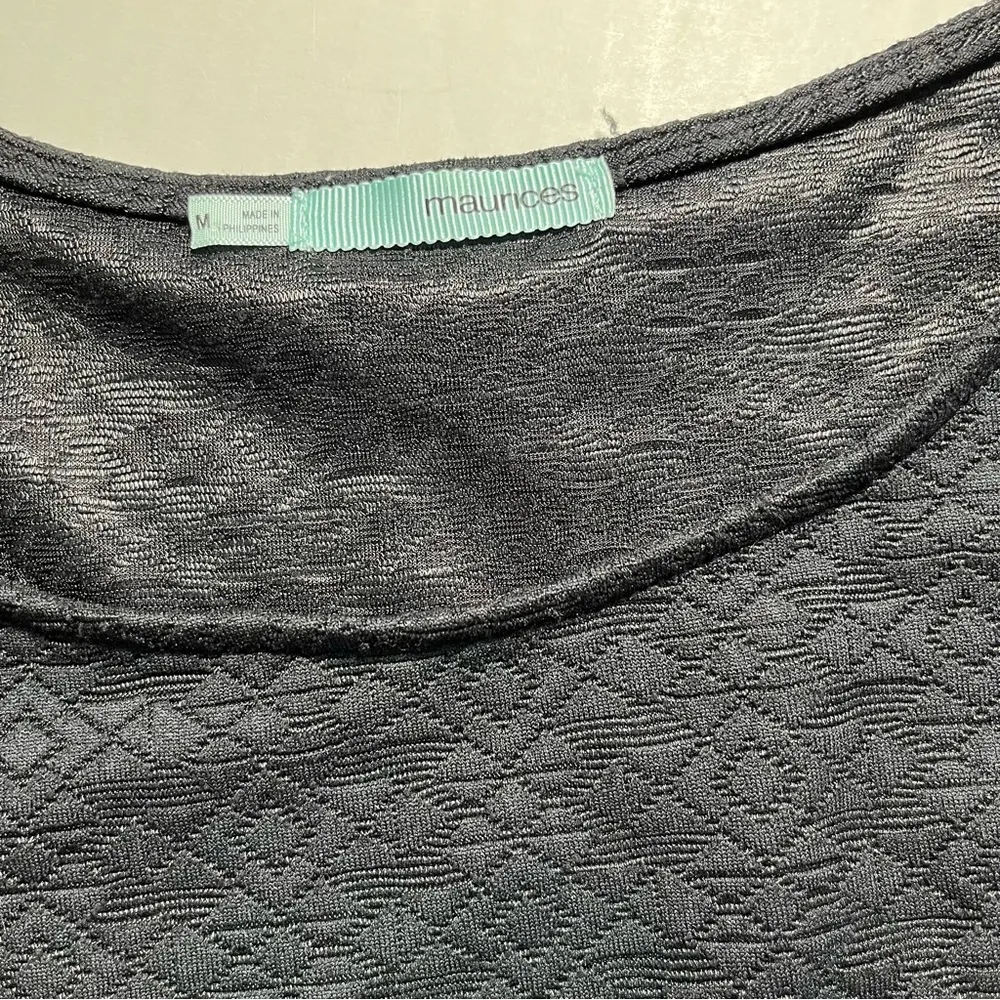 Maurices Black Texture Short Sleeve Skater Mini Dress Women’s Size Medium - Image 5