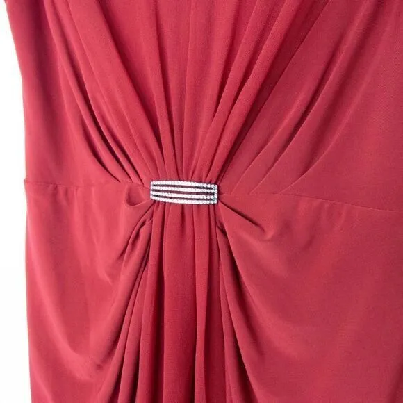 NWOT‎ Lauren Ralph Lauren matte jersey jewel feature dress, Ruby red, Size 10 - Image 6