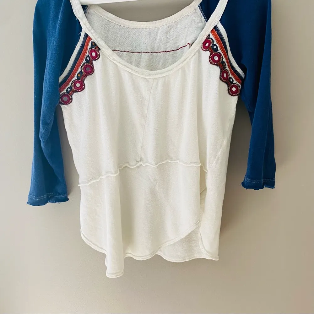 Free People Ritu Embellished Boho Top Sz Small - Image 9