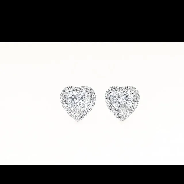 Antian Accessories™ Heart Zirconia Set Necklace Ring Earrings Silver - Image 4