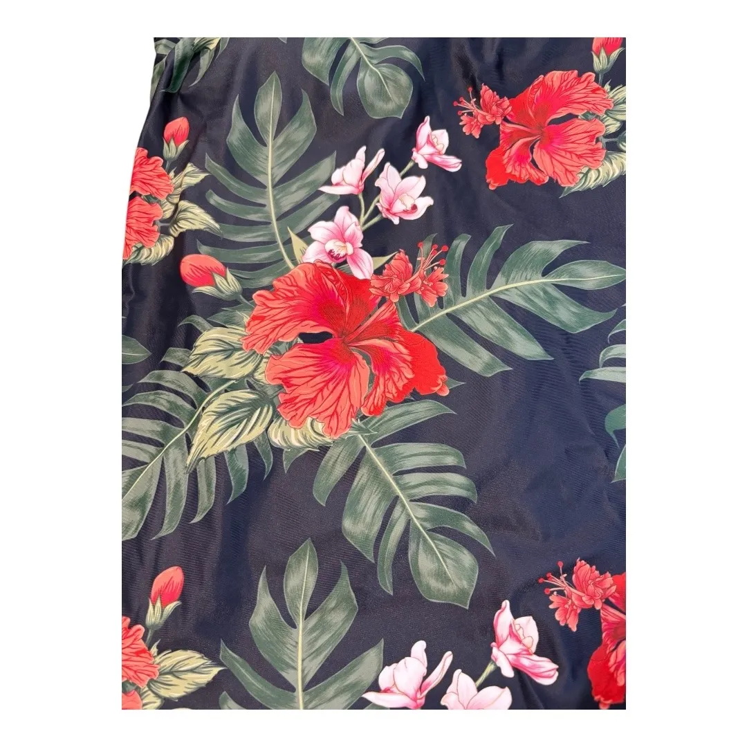 Floral Tankini Swimsuit Tropical Print Two Piece Bathing Suit Size Medium‎ New Blue - Image 6