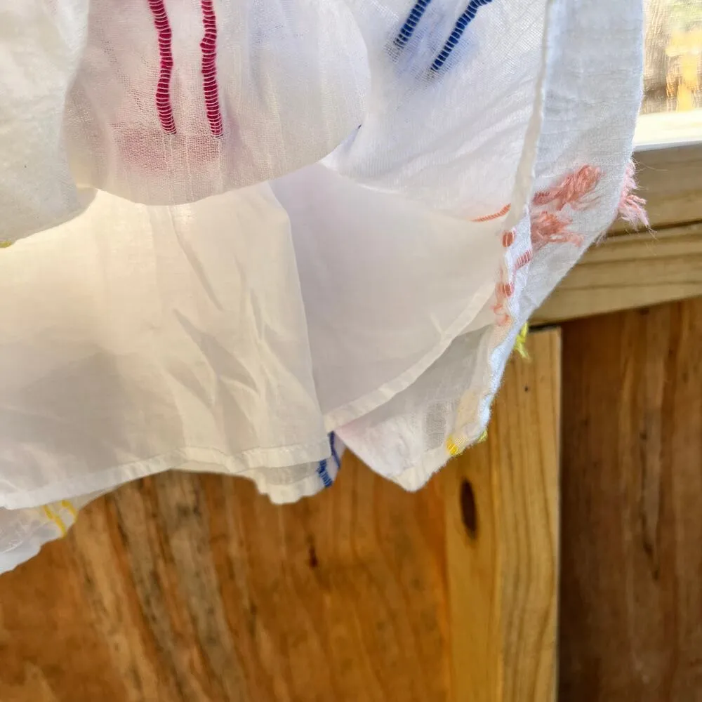 Lou & Grey White Colorful Fringe Sleeveless Mini Dress Size XS. NEW - Image 6