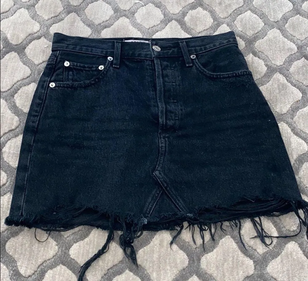 Agolde Black Denim Skirt - Image 7