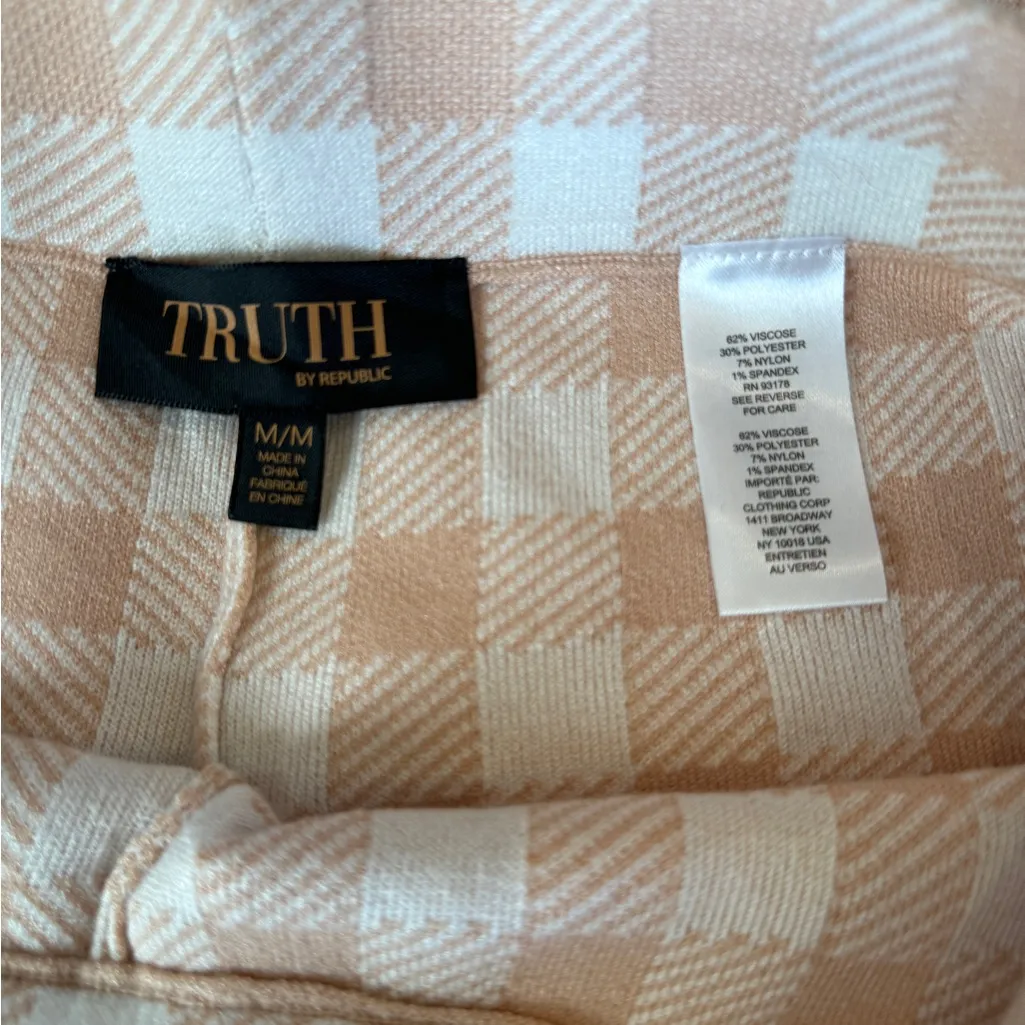 TRUTH PEACH CHECKERED KNIT PANTS // SIZE‎ Mediun Pink Size undefined - Image 4