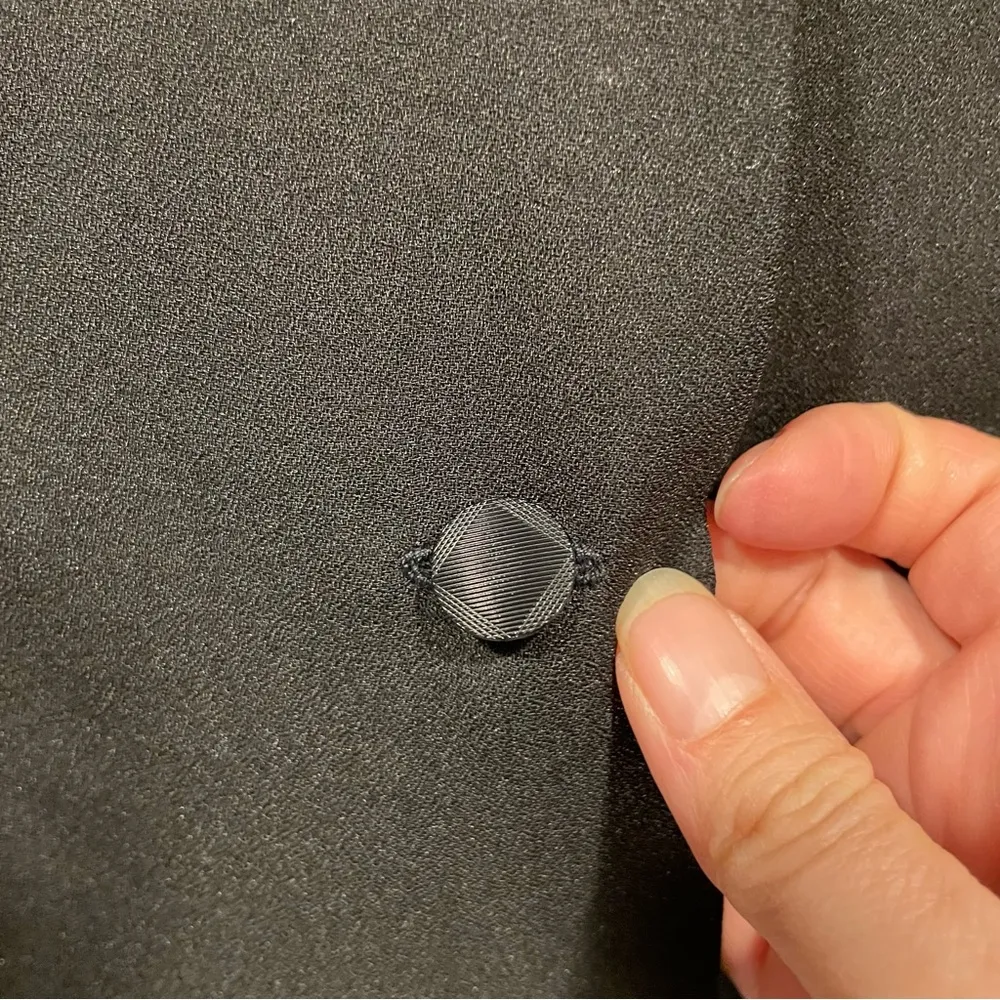 Vintage 80’s sheer goth whimsigoth black midi dress high neck back buttons Size L - Image 6