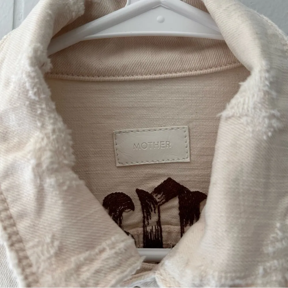 Mother Ivory Bruiser Denim Jacket Aloha Floral Tropical D3 Green - Image 7