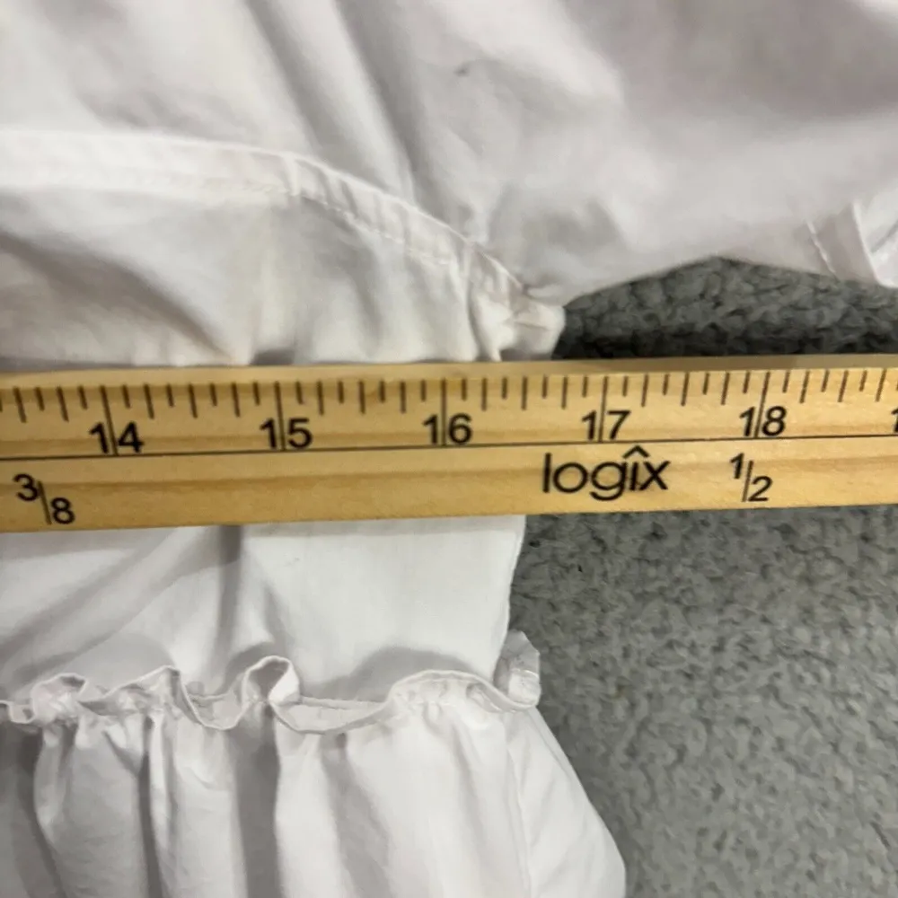 Tanya Taylor White‎ Tiered Ruffle Babydoll Mini Dress XS Puff Sleeve Boho Chic - Image 4