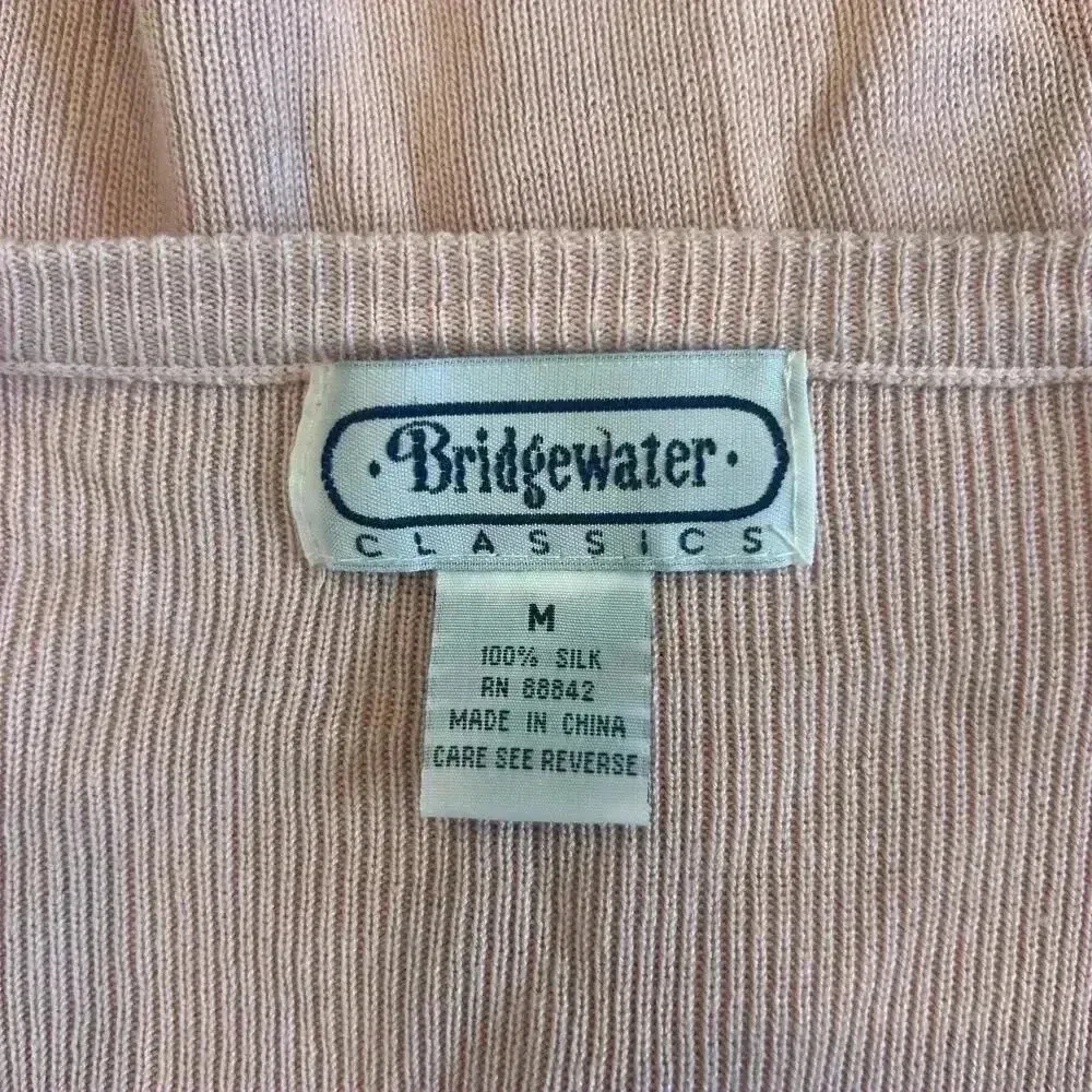 Bridgewater Classics Silk Pink Ribbed V - Image 3