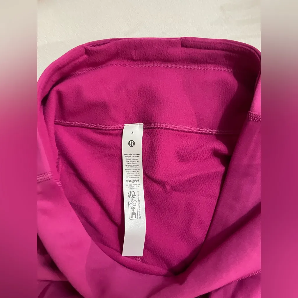 Lululemon NWT Fleece High Rise Running Tights 28” Leggings Ripened Raspberry 8 - Image 10