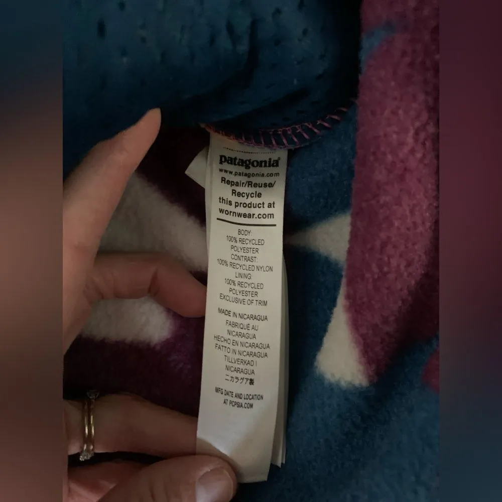 NWT Patagonia Synchilla Full Zip Jacket Teddy Jacket Retro Multi Color Pink Blue - Image 5