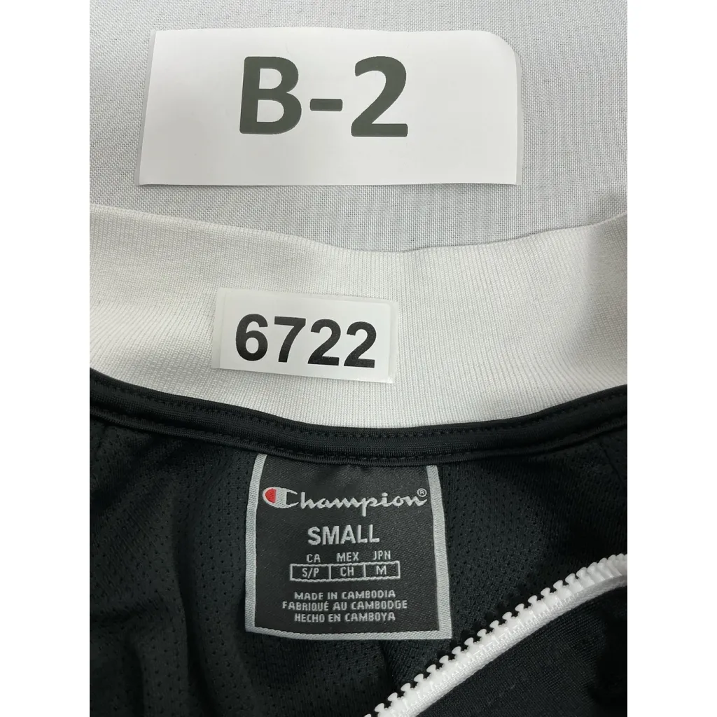 Womans Excellent Condition Champion Cropped Track Jacket Small Black Zip Front - Image 3