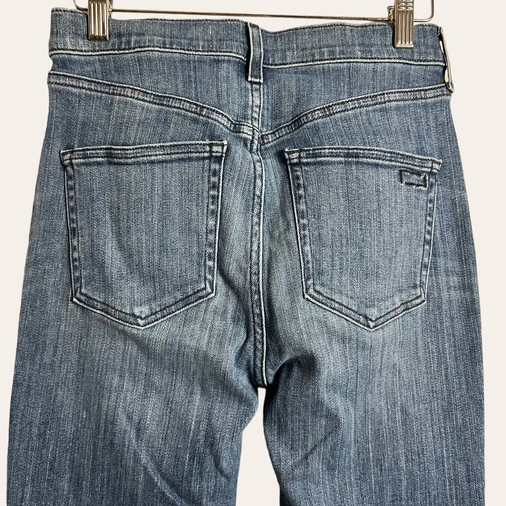 AYR The Bomb Pop Straight Leg Raw Hem High Rise Denim Blue Jeans Size 28S - Image 8