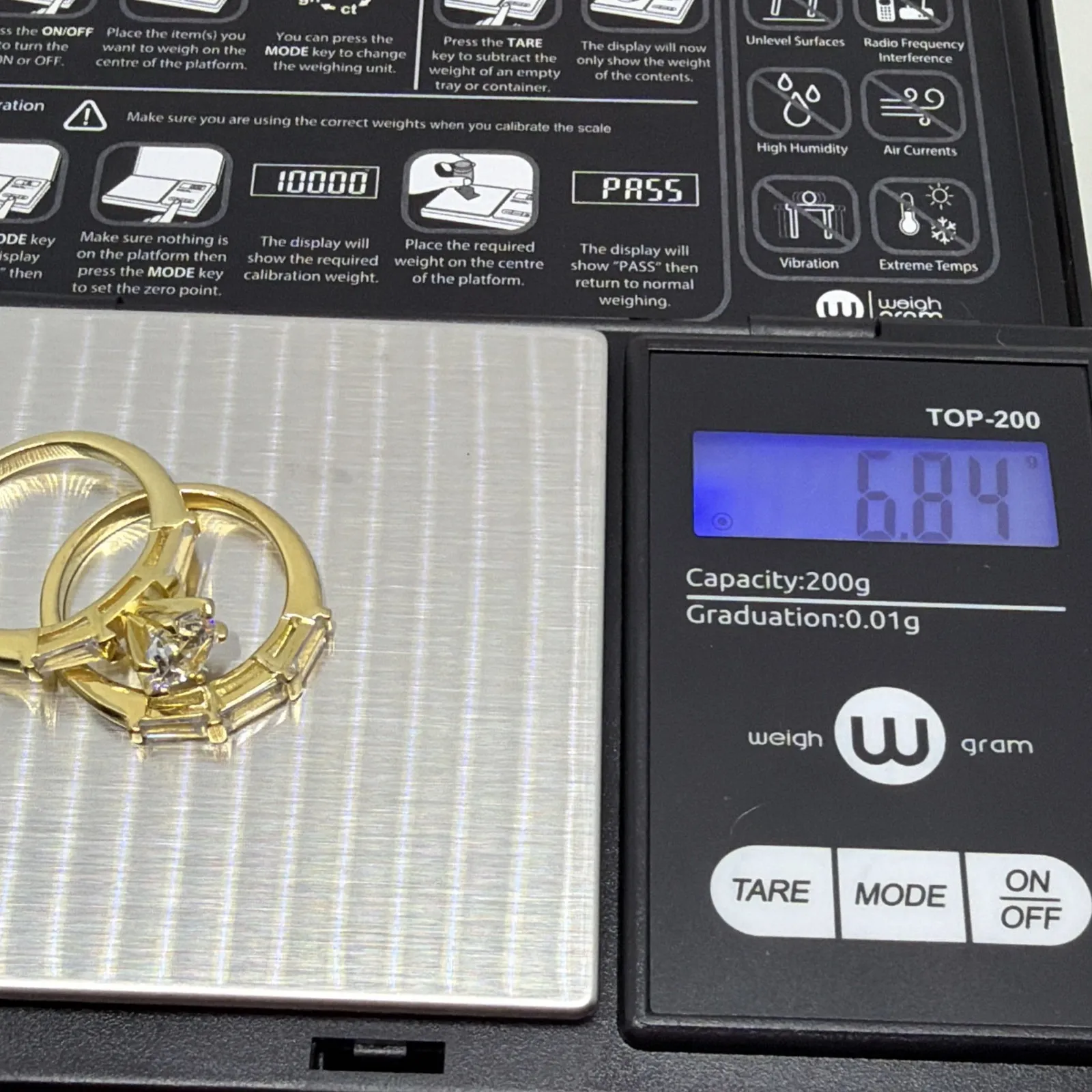 Silver 925 Round & Baguette Cut CZ 2.00TCW Wedding Set Size 8 6.84 Grams - Image 9