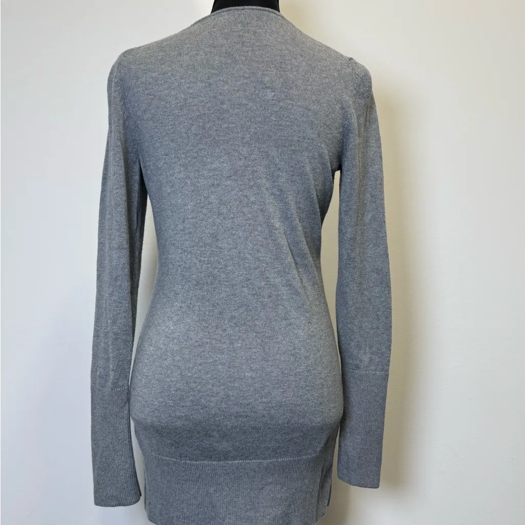 Gap Gray Longline Button-Front Cardigan – Women’s Medium - Image 3