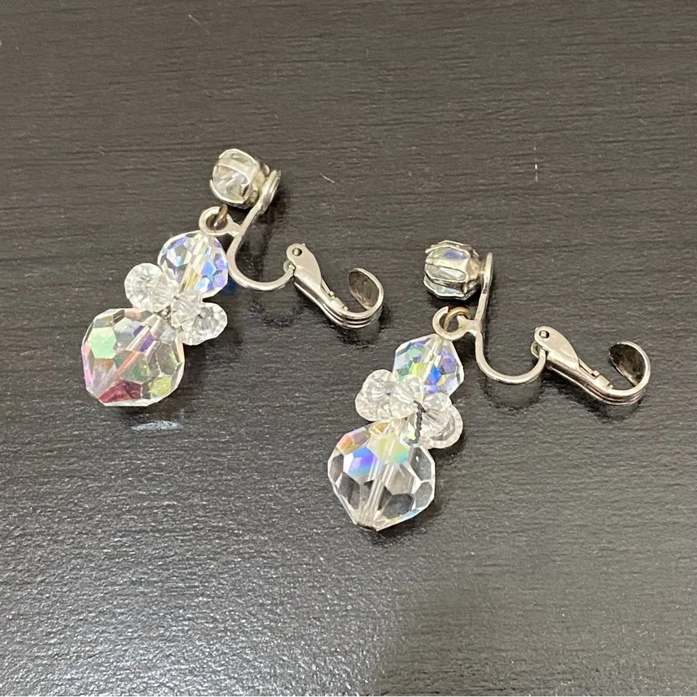 Vintage Unsigned Aurora Borealis Double Strand Statement Necklace & Earrings Set - Image 7