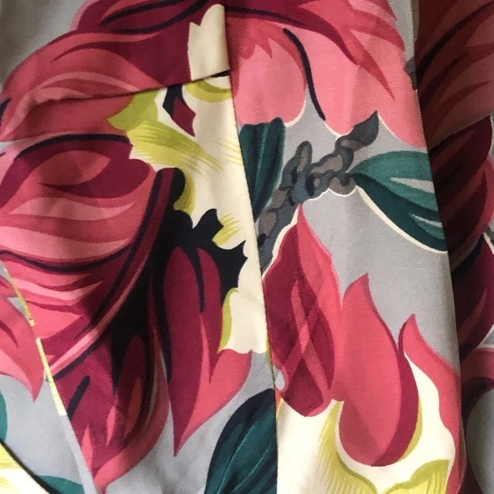 VTG Anne Pinkerton Blazer S Floral Hawaiian Print Coconut Girl White Lotus - Image 13