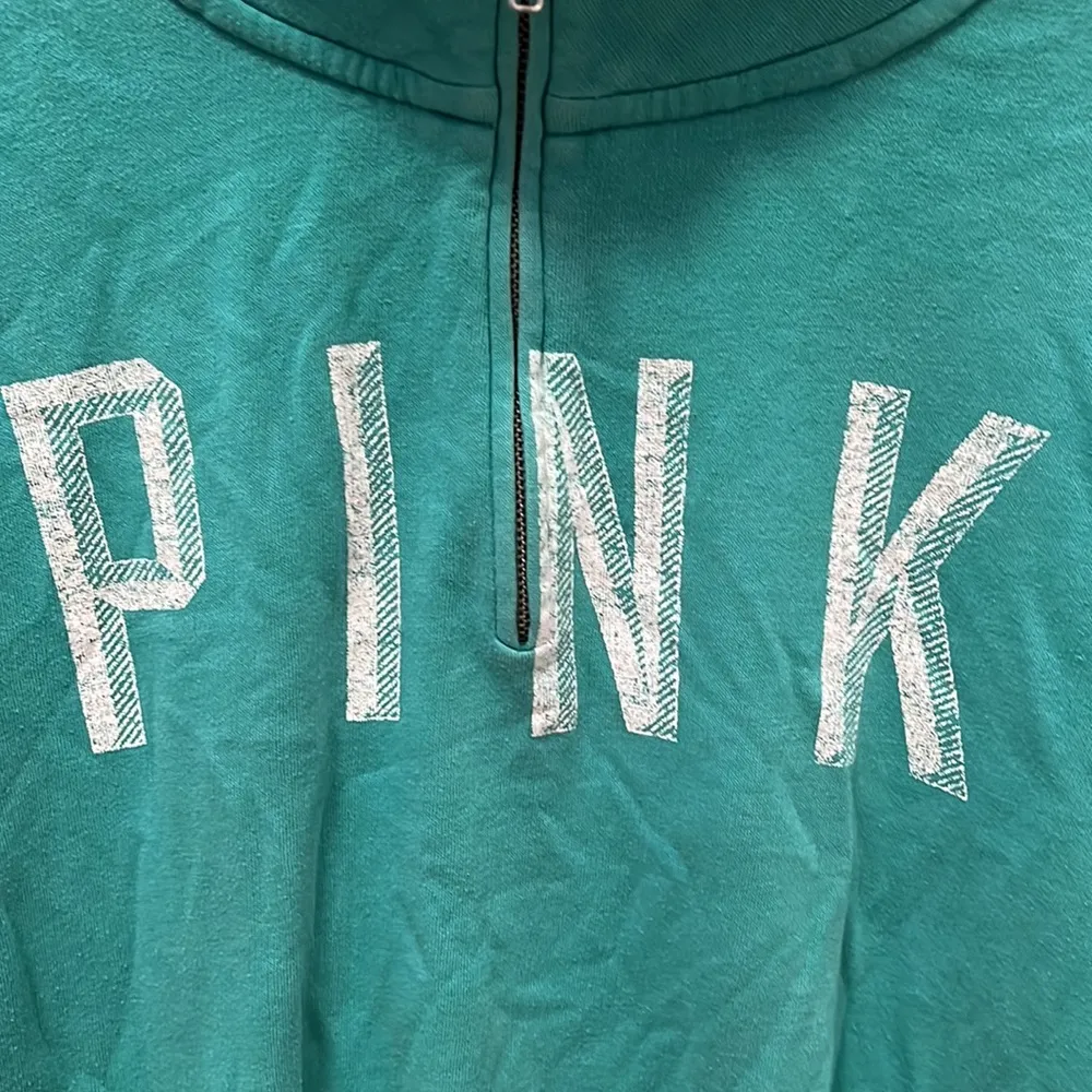 PINK - green 1/4 zip green sweatshirt - Image 3