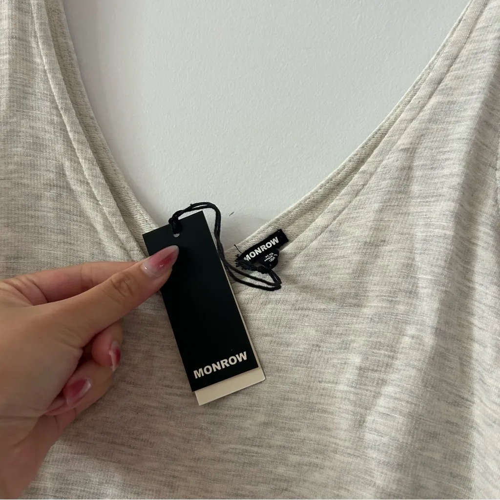 NWT Monrow Supersoft Tank Romper in Ash Size XS Gray - Image 5