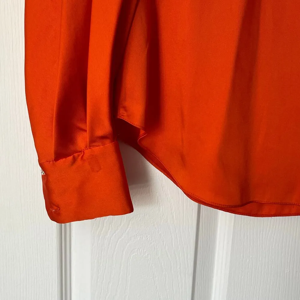 Zara Satin Cape-Shoulder Blouse - Size XS - Image 3