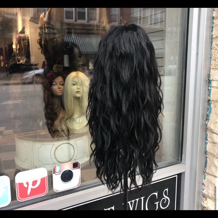 Long black Swisslace wig Super Long - Image 8