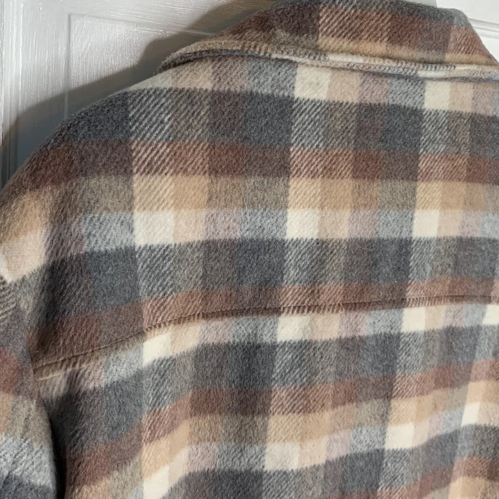 American Eagle Women’s Plaid Shacket Flannel Fleece-lined Jacket NWOT Sz L - Image 9