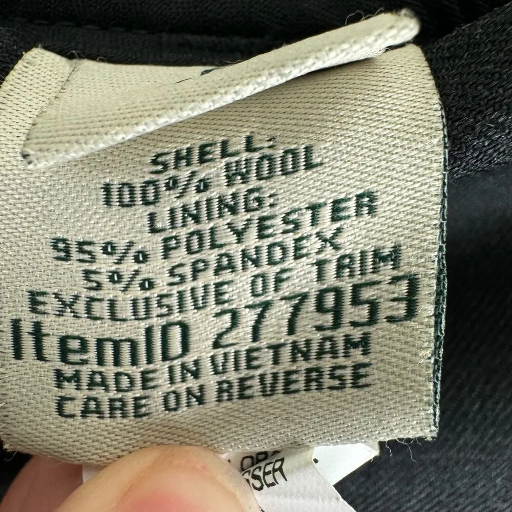 L.L. Bean 100% Wool Dark Gray Classic Fit Straight Above Knee Lined Skirt Size 6 - Image 9