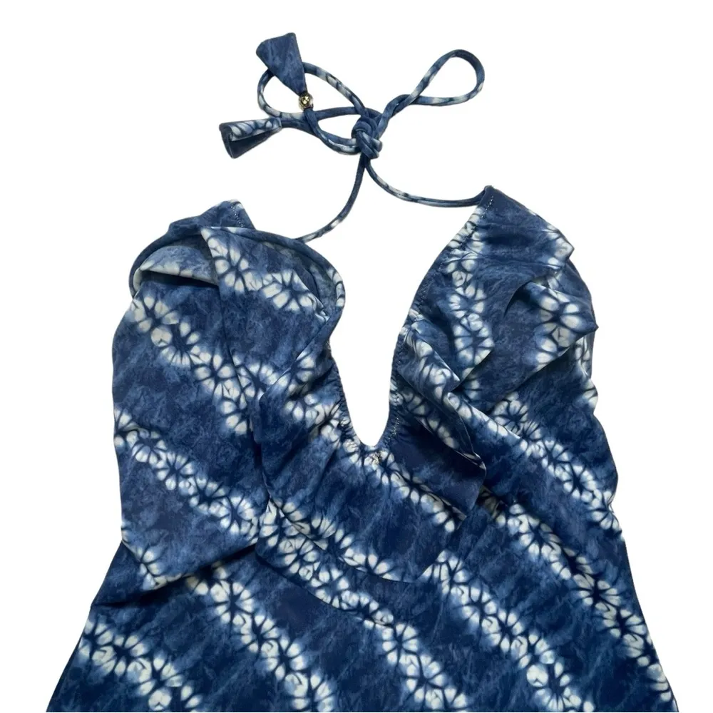 Tie Dye Plunge One Piece Cheeky Bathing Swimsuit Size Medium M - Image 5