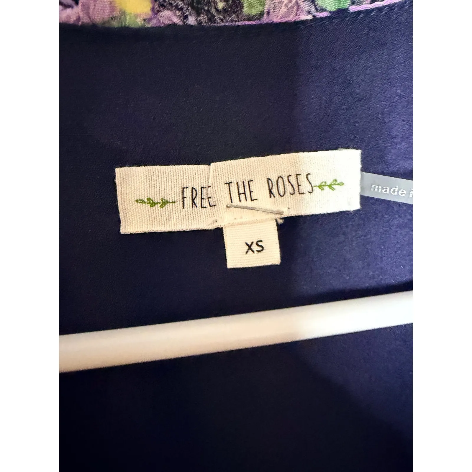 FREE THE ROSES Purple Floral Ruffle V Neck Maxi Dress Womens XS Anthropologie - Image 3