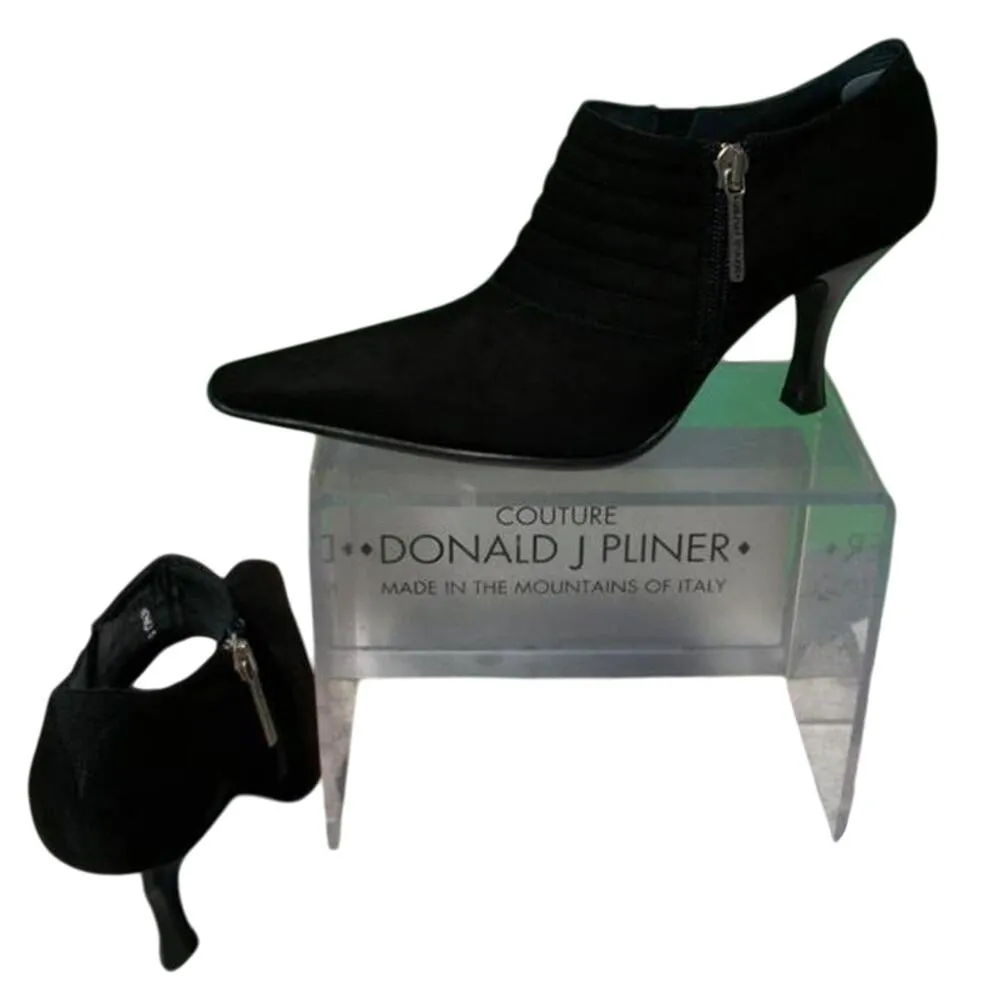 Donald Pliner Black Suede Leather Pump Elastic New Boots Booties New NIB $295 Size 5 - Image 3
