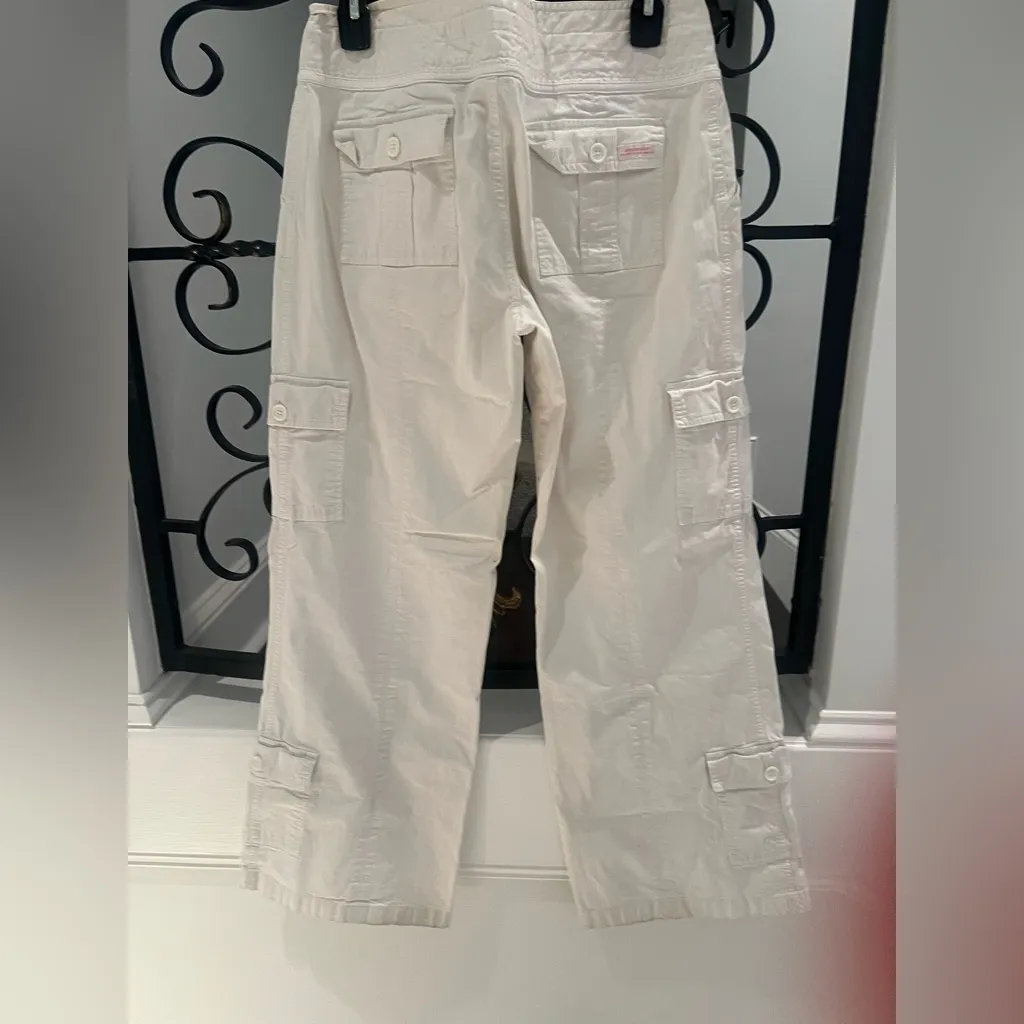Abercrombie Fitch White Cargo Pants - Image 3
