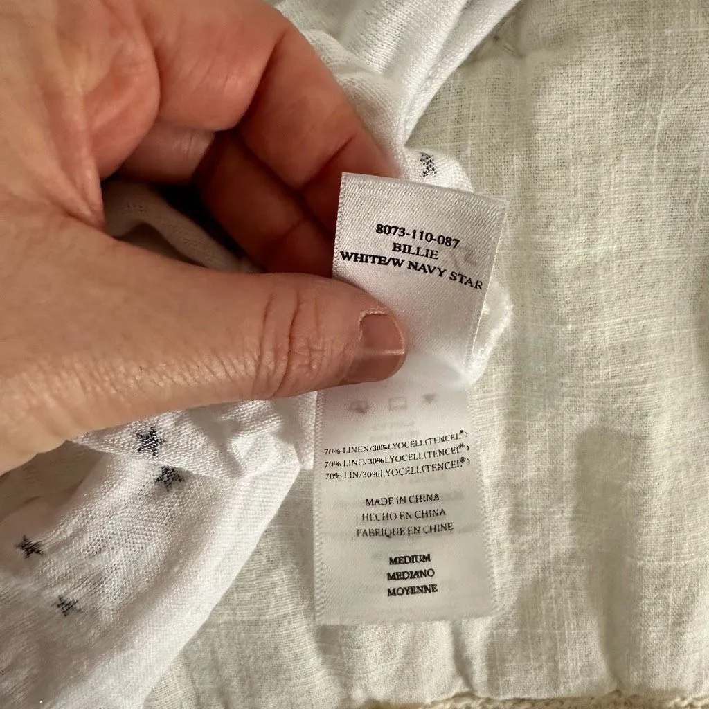 Rails Women’s Medium Billie Star Linen Tee Cropped - Image 5