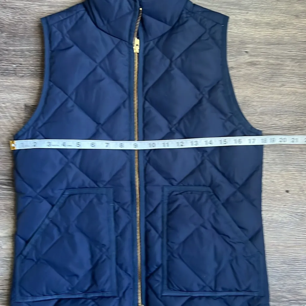 J. Crew Women’s navy Vest Jacket with double gold zipper, size XS 🗝️ - Image 8