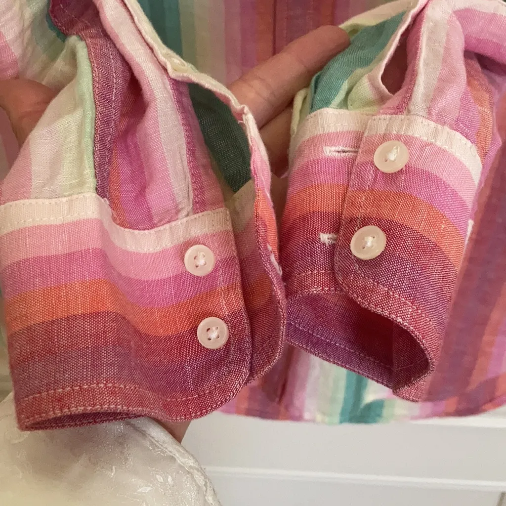 J Crew beautiful, rainbow stripe top - Image 4