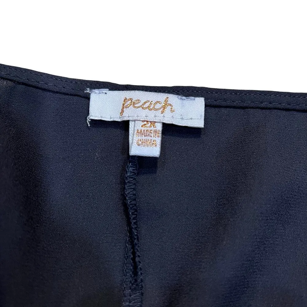 Peach Sequin Triangle Tank Top Size 2X Black Red Pink Silver Concert Event Fair - Image 5