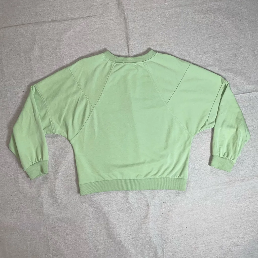 Merokeety | Pastel Lime Green Cropped Sweatshirt | Medium - Image 2