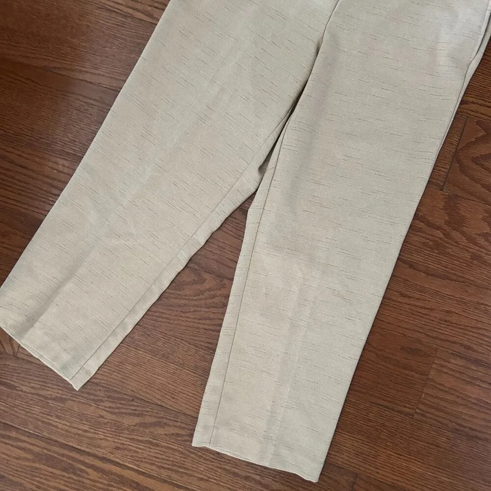 NWT Alfred Dunner Classics Twill Textured Pattern Elastic Waist Pants Size 14 - Image 8