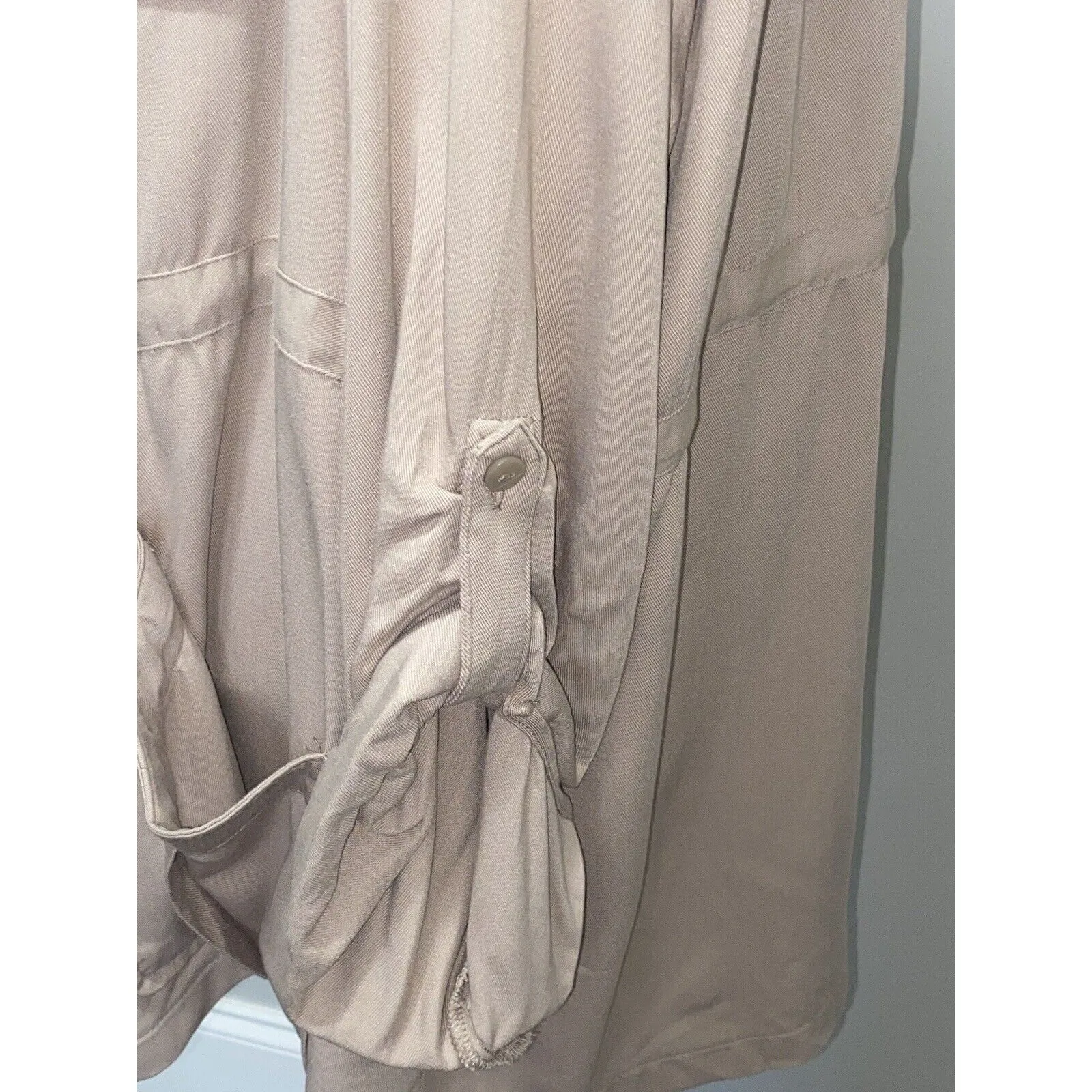Torrid Womens Jacket Drape Front Drawstring Anorak Light Tan Sz 2 - Image 9