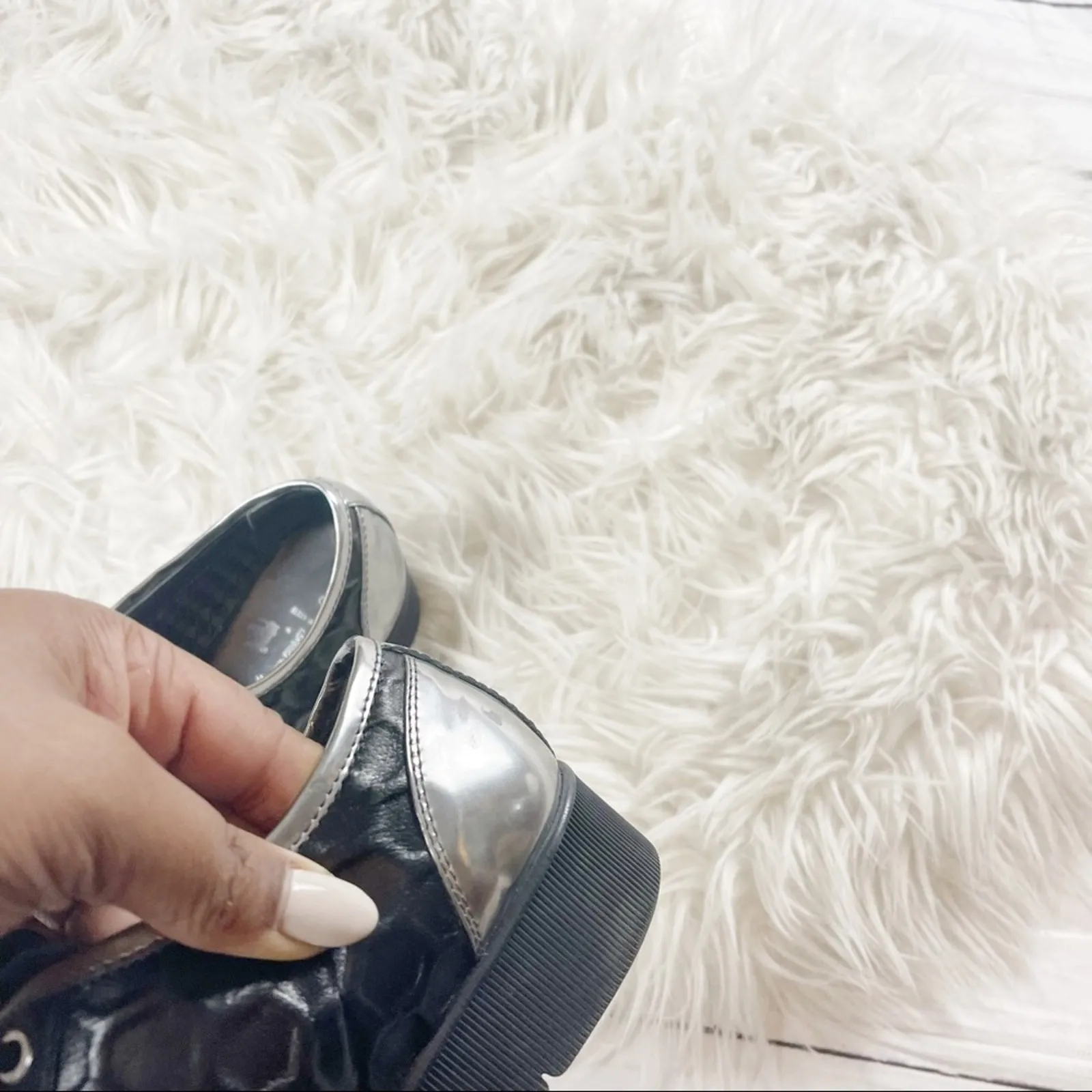 Aquatalia Women's Aida Weatherproof Black Platform Sneaker Lace up Style‎ Size 6 - Image 5