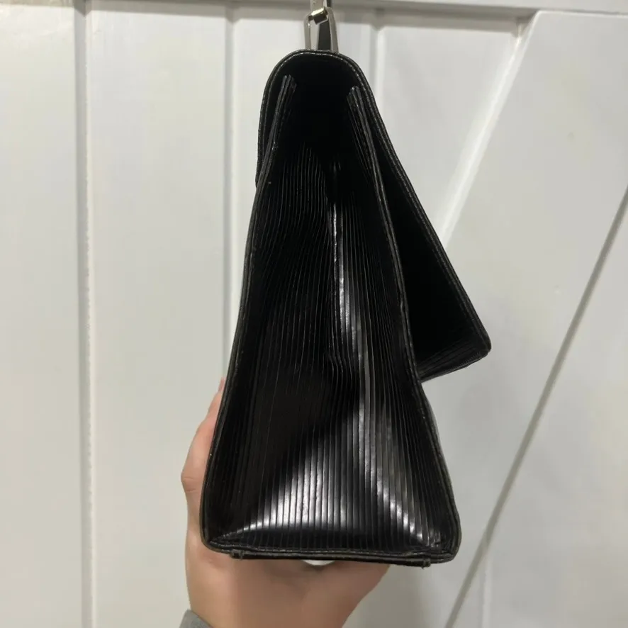 PIBRA Leather Shoulder Purse Square Structure Black Leather Italy - Image 9