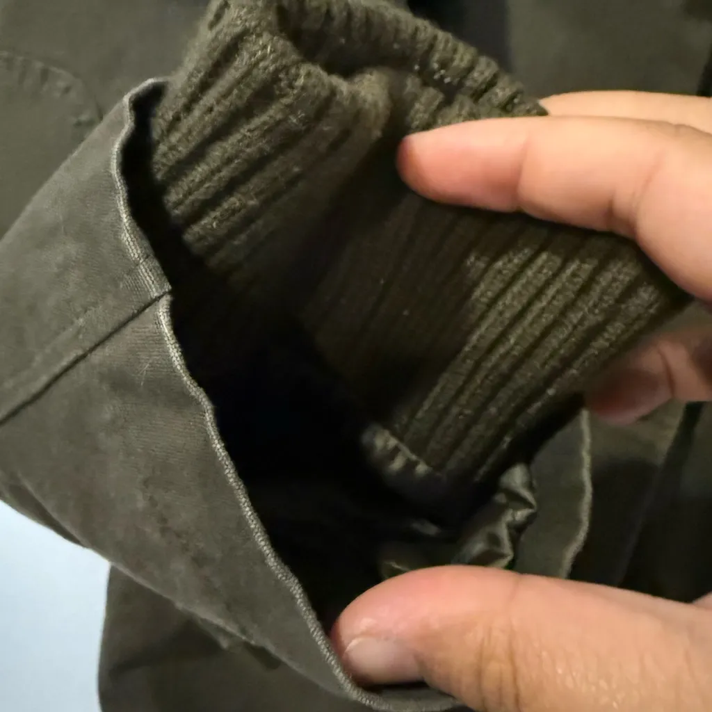 Vince Camuto Olive Contrast‎ Black Faux Fur Trimmed Hooded Parka Women's Size L Size L - Image 6