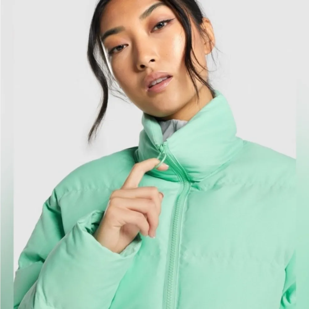 Women's Mint Green Puffer Jacket - Image 5