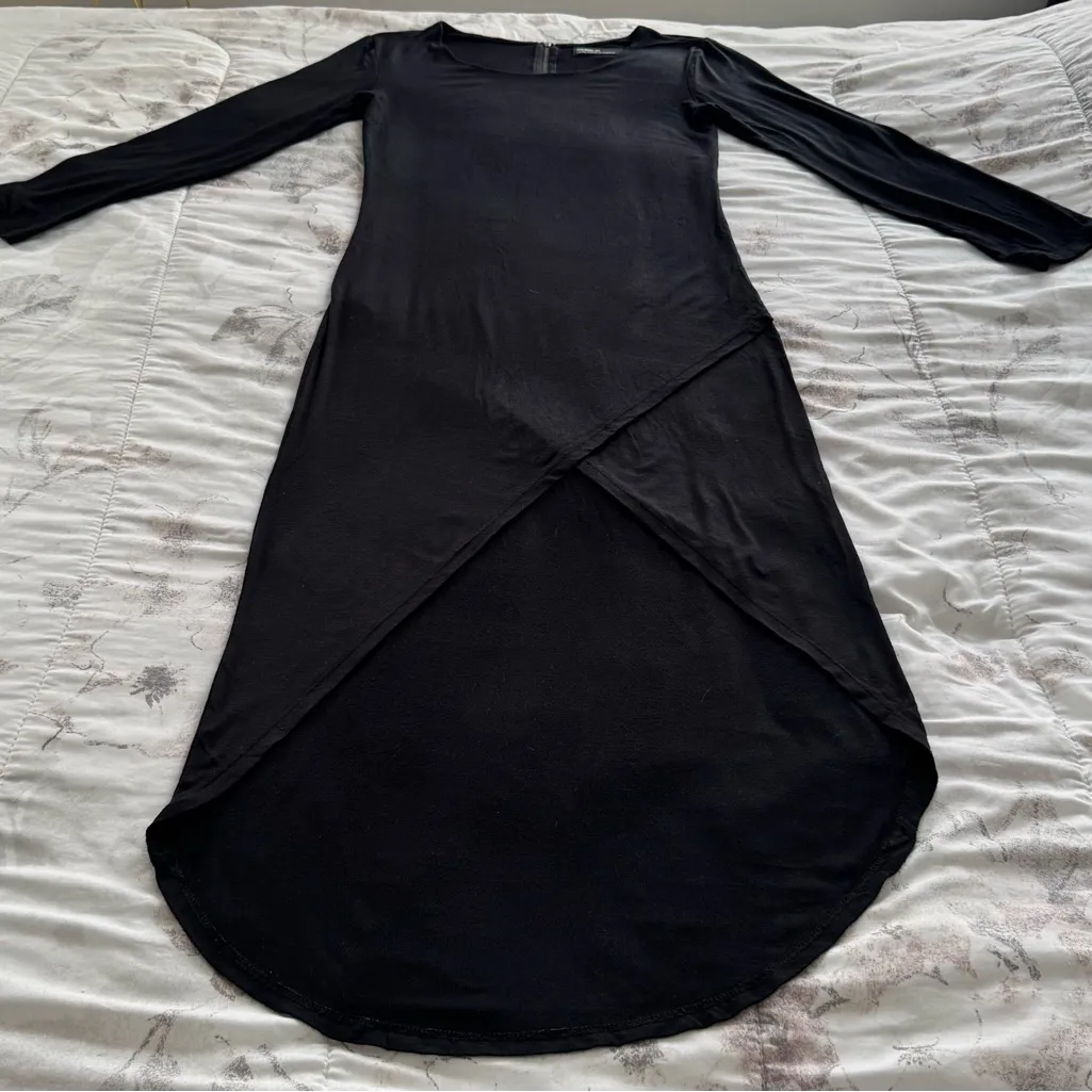 Revolve Benjamin Jay Black Jay Layne hi low modal Long Sleeve Dress, size M Size M - Image 5