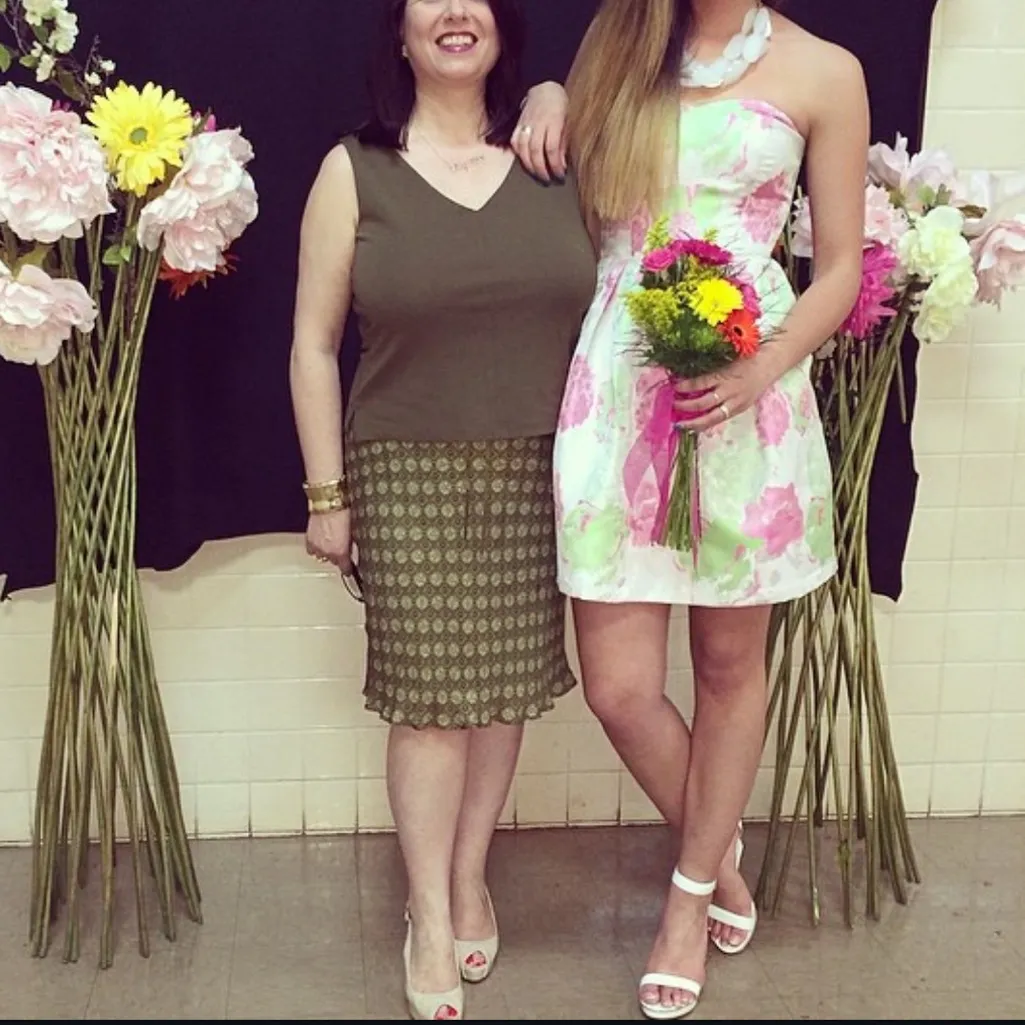 Floral Pink and Green Dress - Image 6