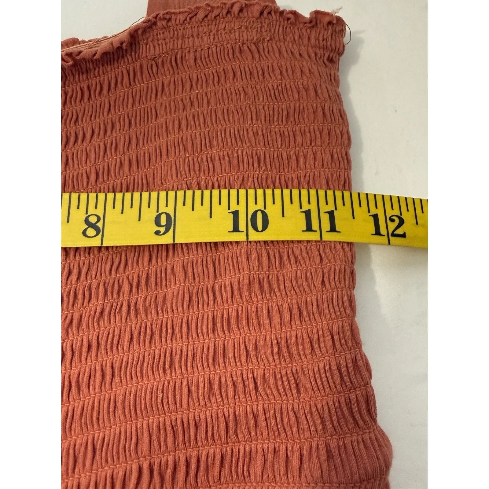 Free People Women’s Smocked Wide-Leg Bohemian Jumpsuit Rust Orange XS - Image 14