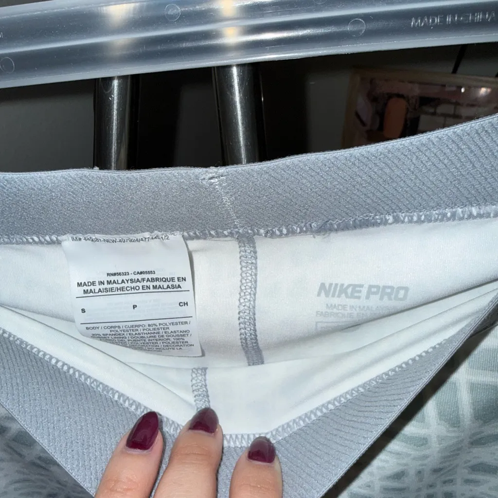 Nike  Pro Light Gray Athletic Shorts - Image 2