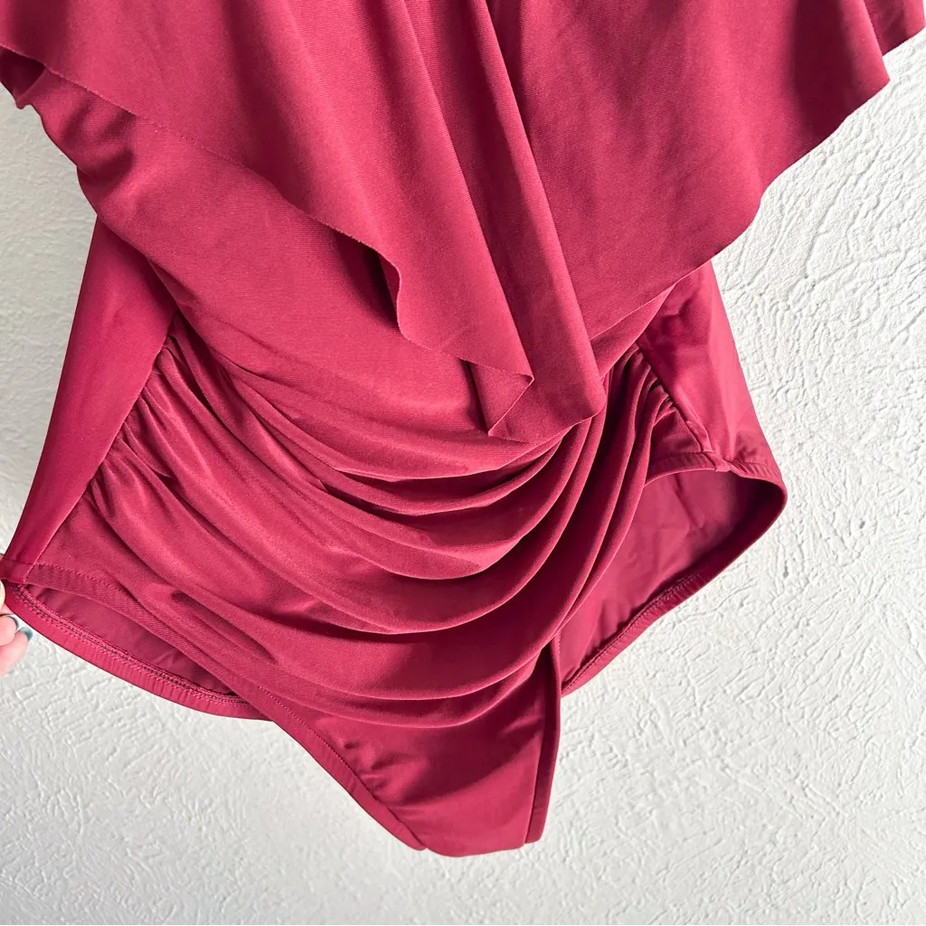 Magicsuit Isabel One Piece Swimsuit Merlot Red Sz 12 - Image 4